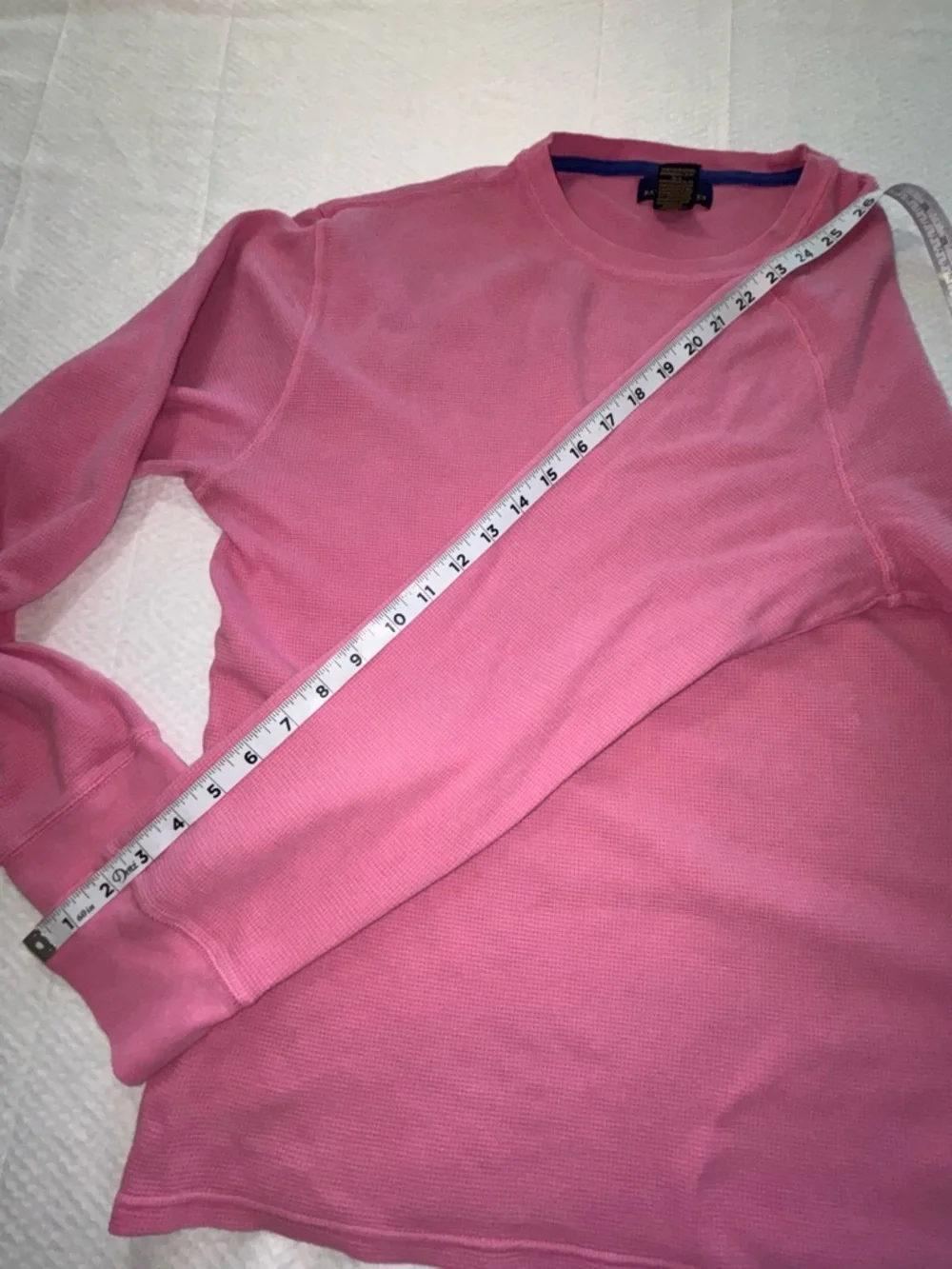 POLO RALPH LAUREN Pencil Eraser Pink Long Sleeve Cotton Waffle Shirt 50 Size L